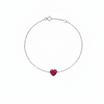 Amore Solitaire Bracelet – Deep Red Garnet