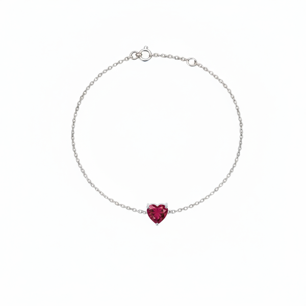 Amore Solitaire Bracelet – Deep Red Garnet