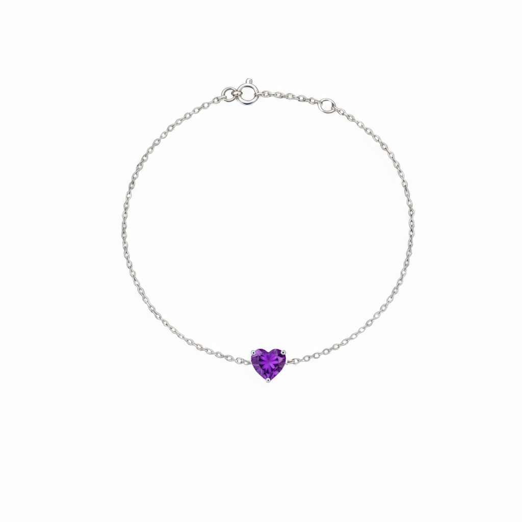 Amore Solitaire Bracelet – Purple Amethyst