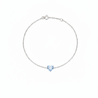 Amore Solitaire Bracelet – Light Blue Aquamarine