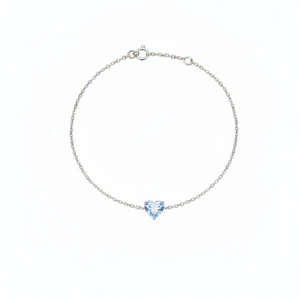 Amore Solitaire Bracelet – Light Blue Aquamarine