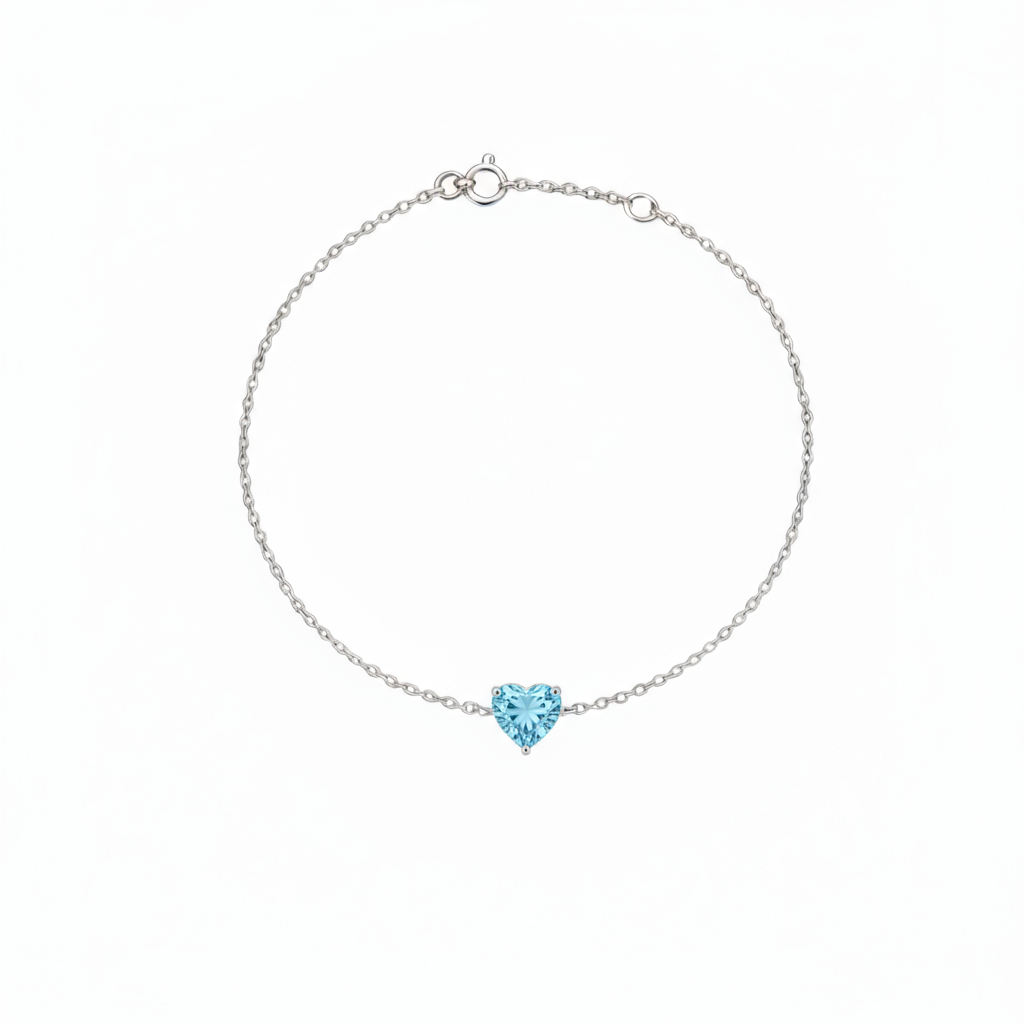 Amore Solitaire Bracelet – Teal Blue Spinel