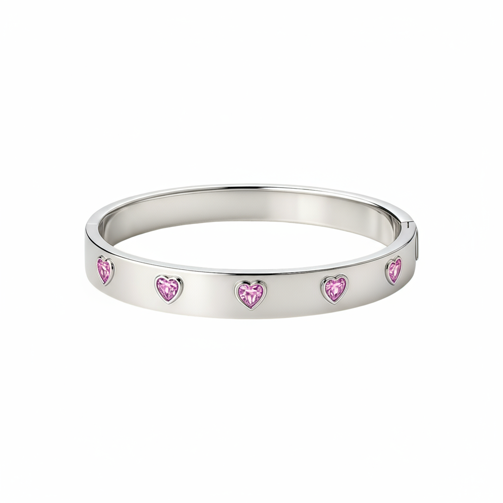 Amore Cinco Elemental Bangle – Light Pink Sapphire