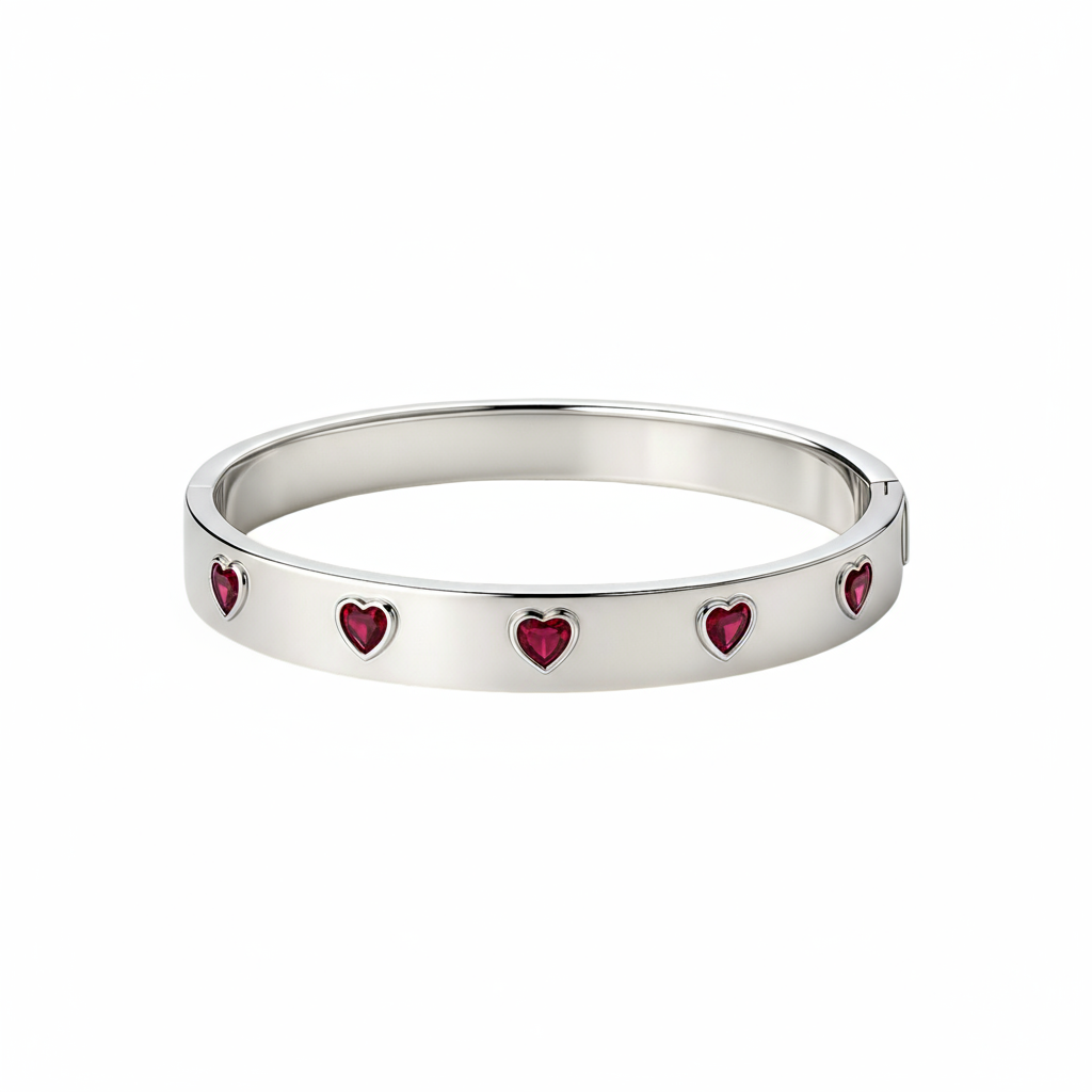 Amore Cinco Elemental Bangle – Deep Red Garnet