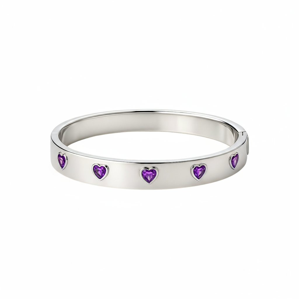 Amore Cinco Elemental Bangle – Purple Amethyst
