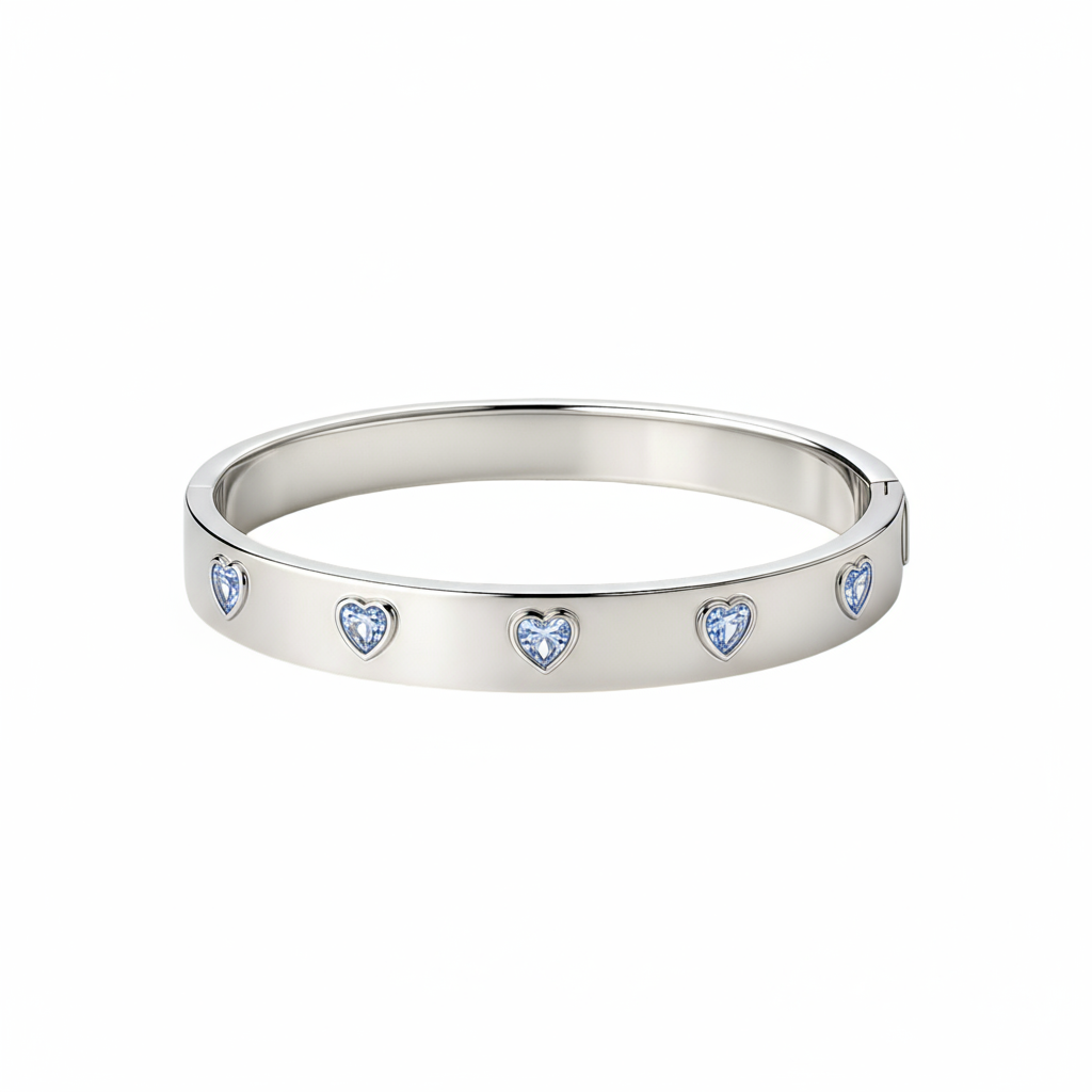 Amore Cinco Elemental Bangle – Light Blue Aquamarine