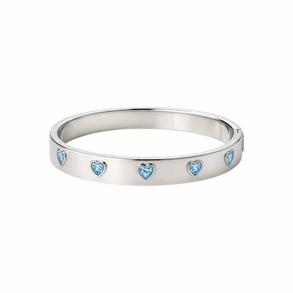 Amore Cinco Elemental Bangle – Teal Blue Spinel
