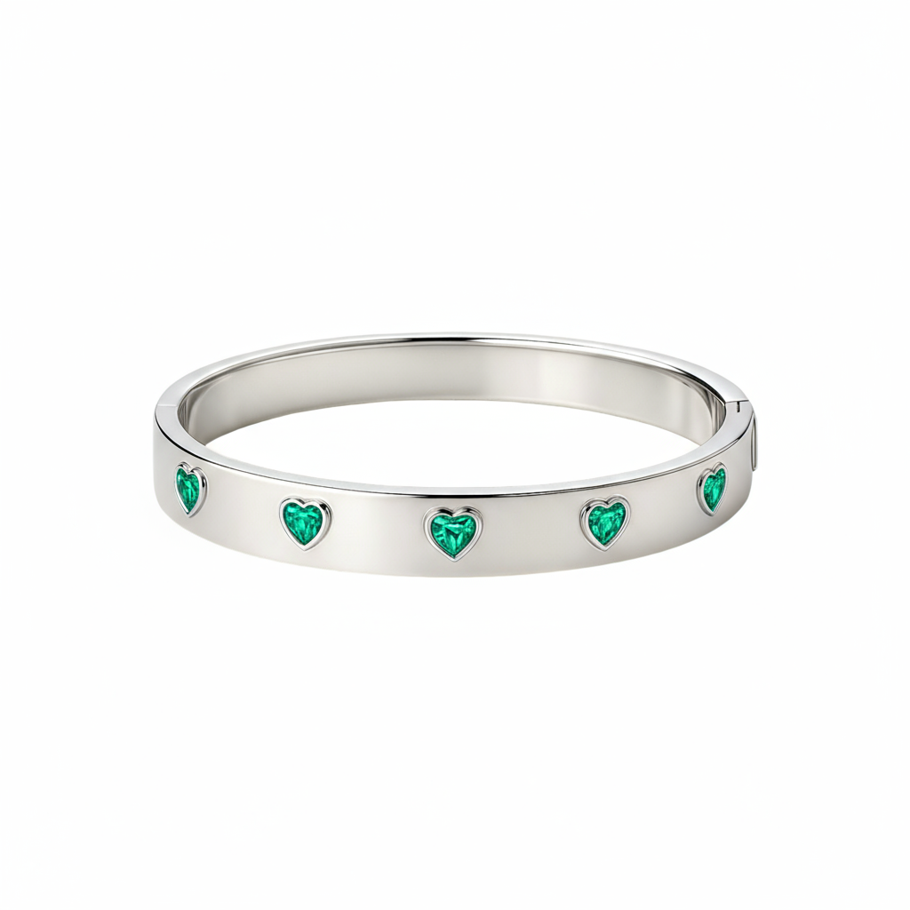 Amore Cinco Elemental Bangle – Colombian Green Emerald