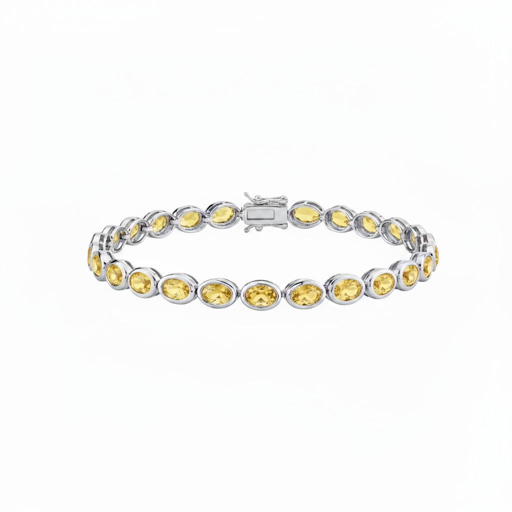 Velara Frame Tennis Bracelet – Yellow Sapphire