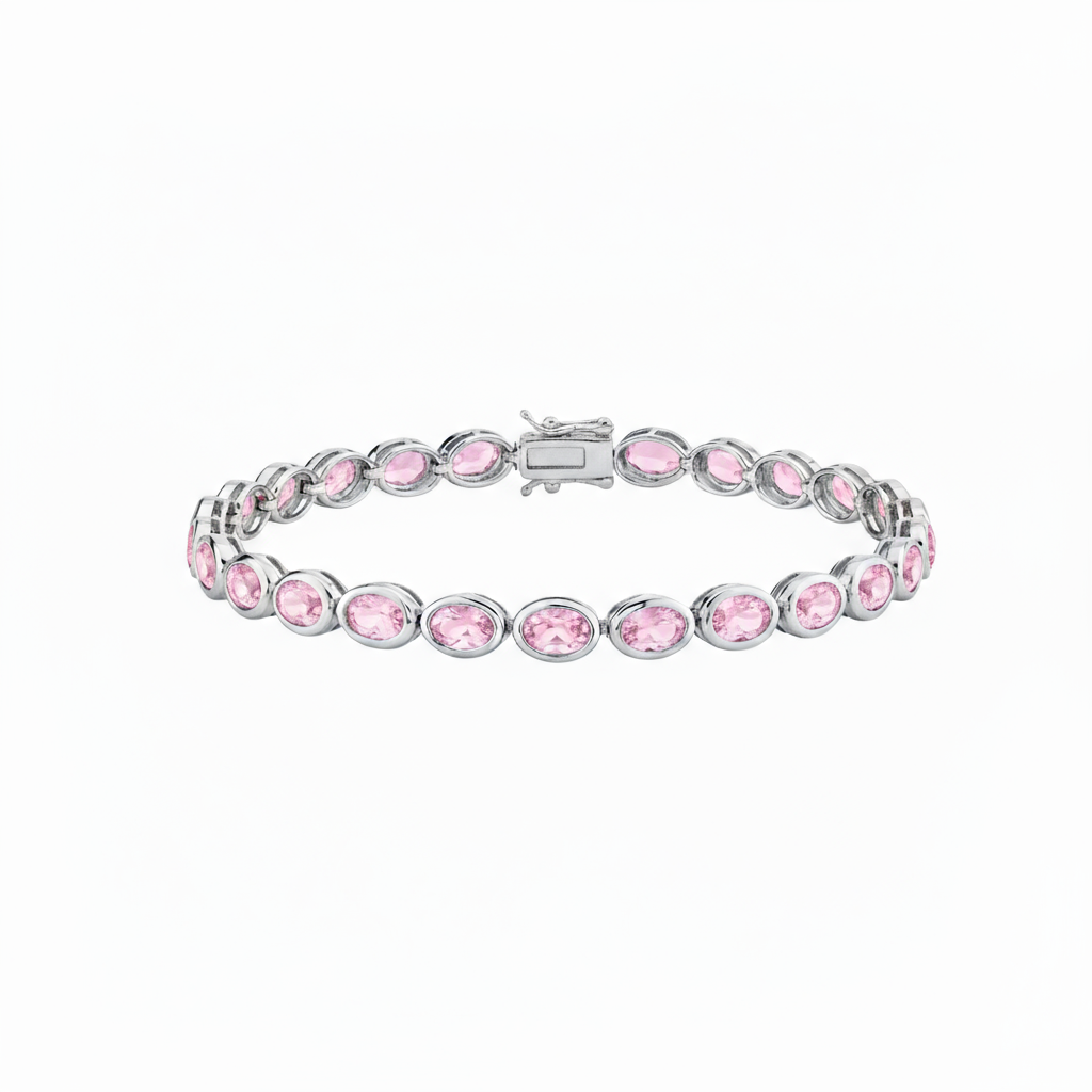 Velara Frame Tennis Bracelet – Light Pink Sapphire