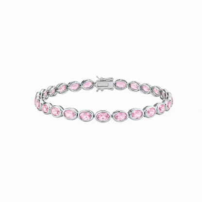 Velara Frame Tennis Bracelet – Light Pink Sapphire