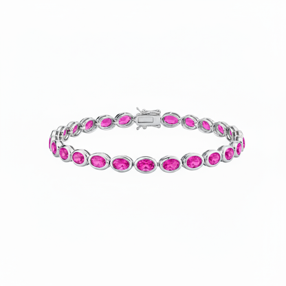 Velara Frame Tennis Bracelet – Vivid Pink Sapphire