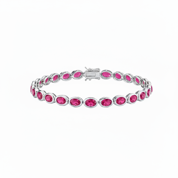 Velara Frame Tennis Bracelet – Red Ruby