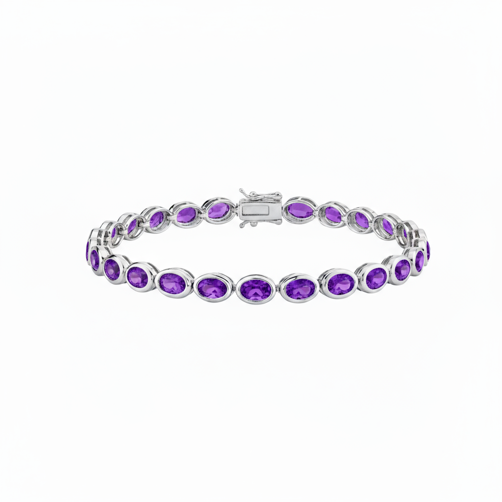 Velara Frame Tennis Bracelet – Purple Amethyst