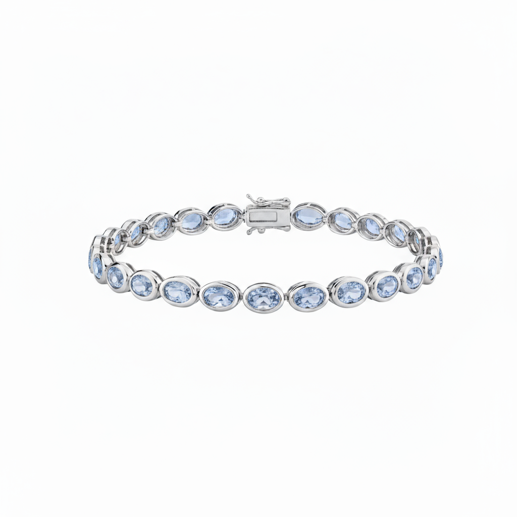 Velara Frame Tennis Bracelet – Light Blue Aquamarine