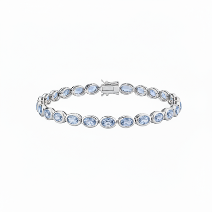 Velara Frame Tennis Bracelet – Light Blue Aquamarine