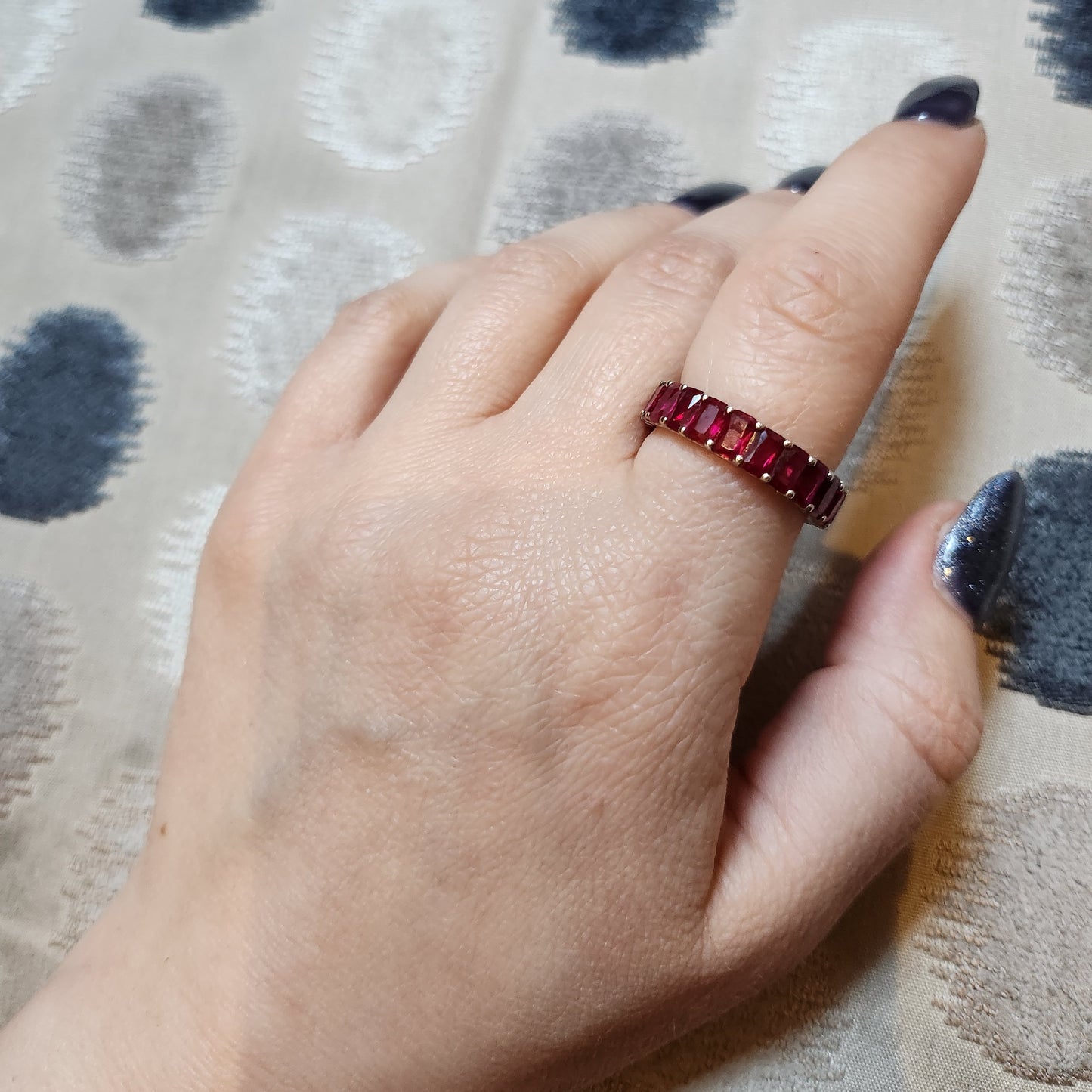 Nexus Eternity Ring – Deep Red Garnet