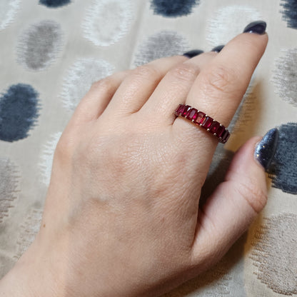 Nexus Eternity Ring – Deep Red Garnet