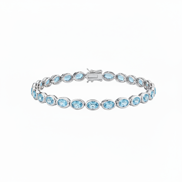 Velara Frame Tennis Bracelet – Teal Blue Spinel
