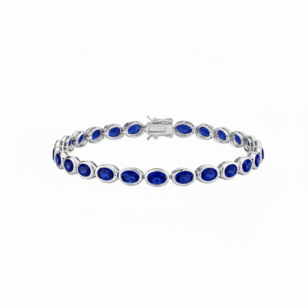 Velara Frame Tennis Bracelet – Blue Sapphire