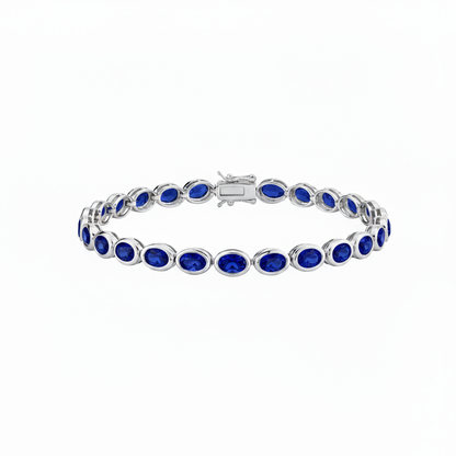 Velara Frame Tennis Bracelet – Blue Sapphire