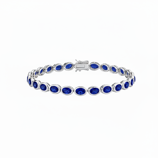 Velara Frame Tennis Bracelet – Blue Sapphire