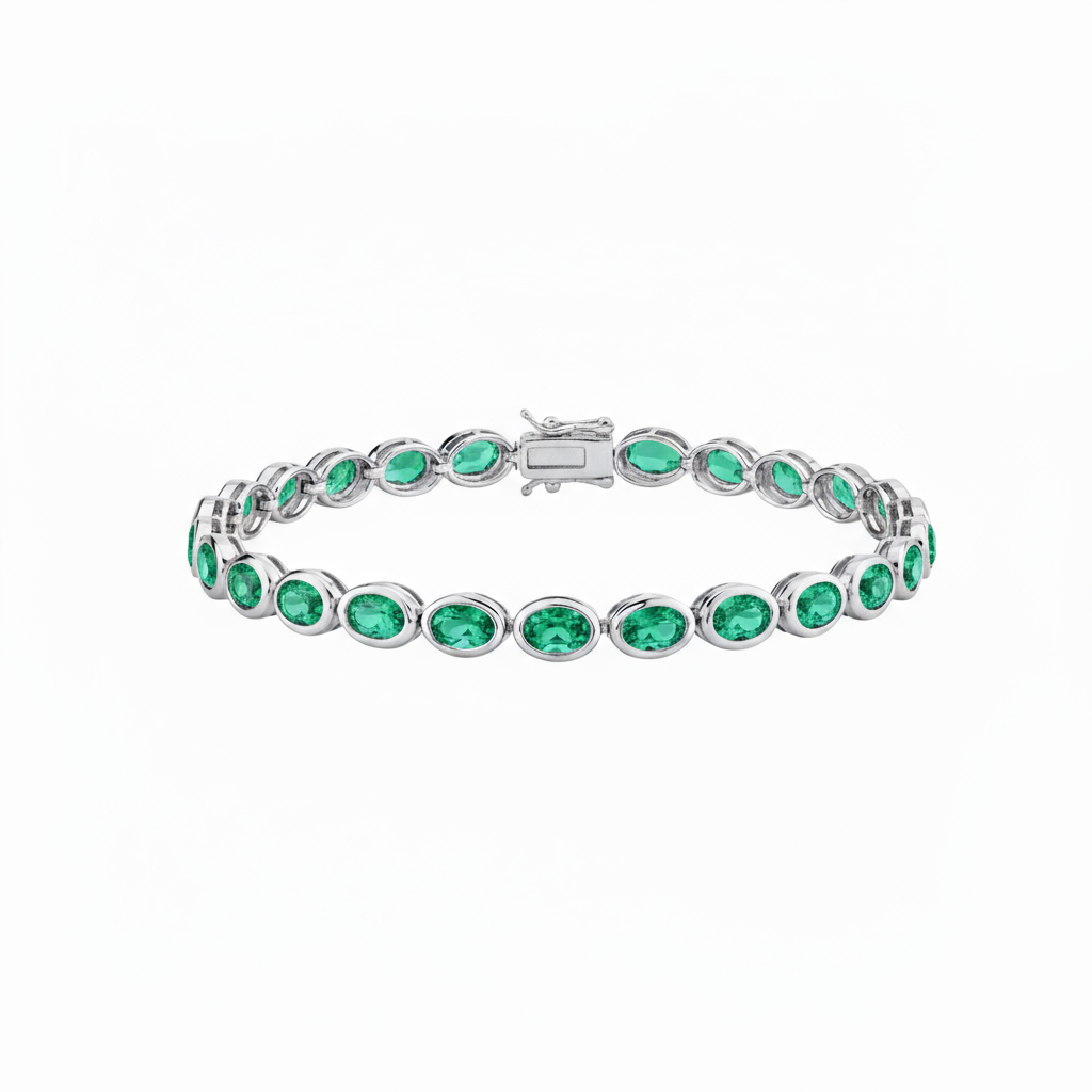 Velara Frame Tennis Bracelet – Colombian Green Emerald