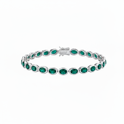 Velara Frame Tennis Bracelet – Zambian Green Emerald