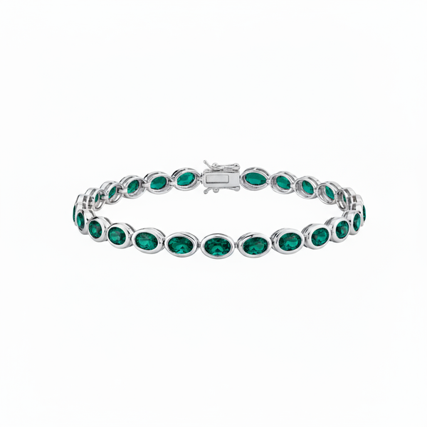 Velara Frame Tennis Bracelet – Zambian Green Emerald