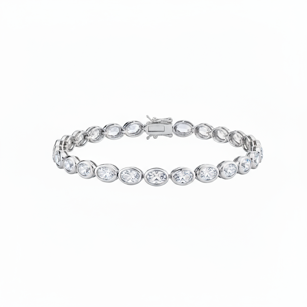 Velara Frame Tennis Bracelet – White Diamond