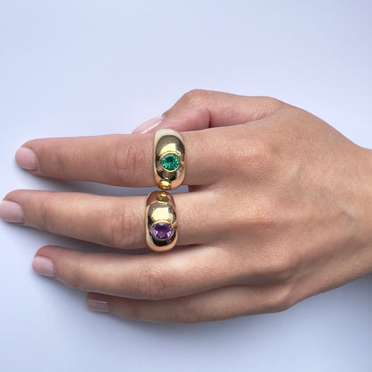 Forma Signet Ring – White Diamond