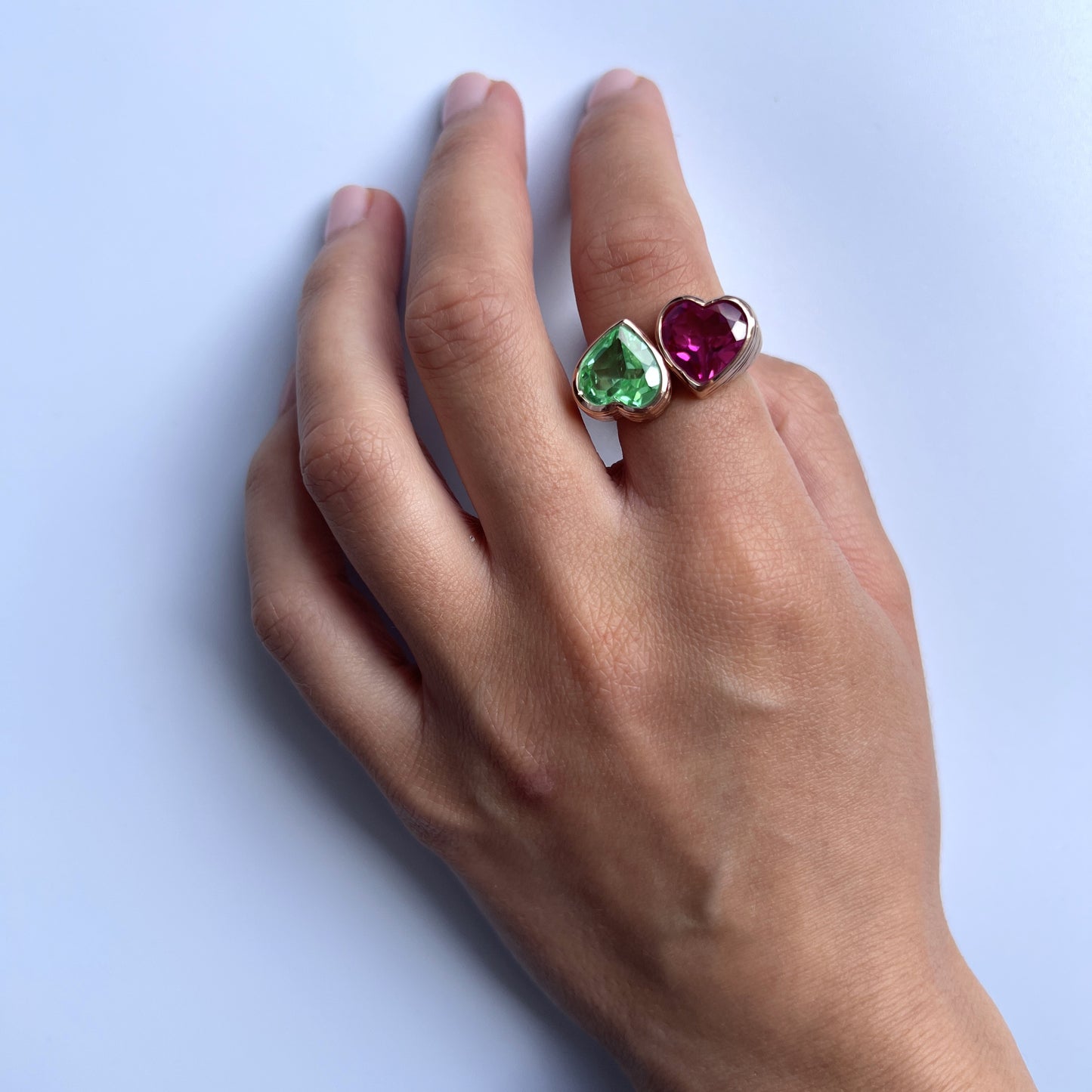 Amore Double Signet Ring – Blue Sapphire