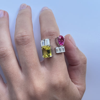 Nova Open Ring – Orange Padparadscha Sapphire