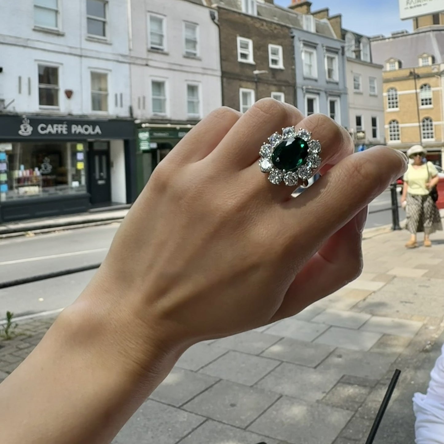Velara Grand Halo Ring – Zambian Green Emerald