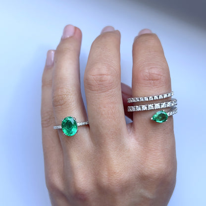 Nova Serpent Ring – Zambian Green Emerald
