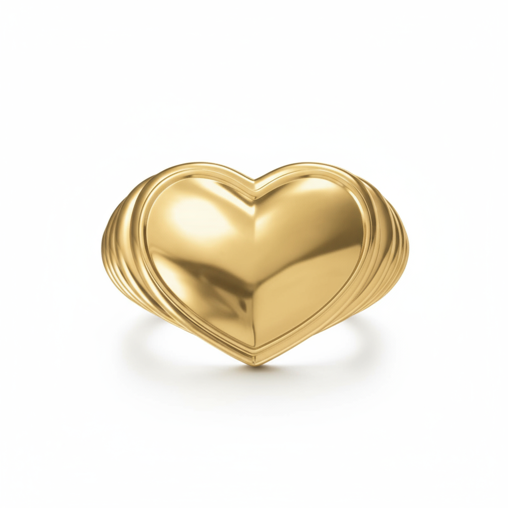Amore Ribbed Signet Ring