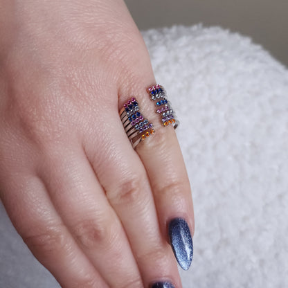 Linea Tres Ring – Orange Padparadscha Sapphire