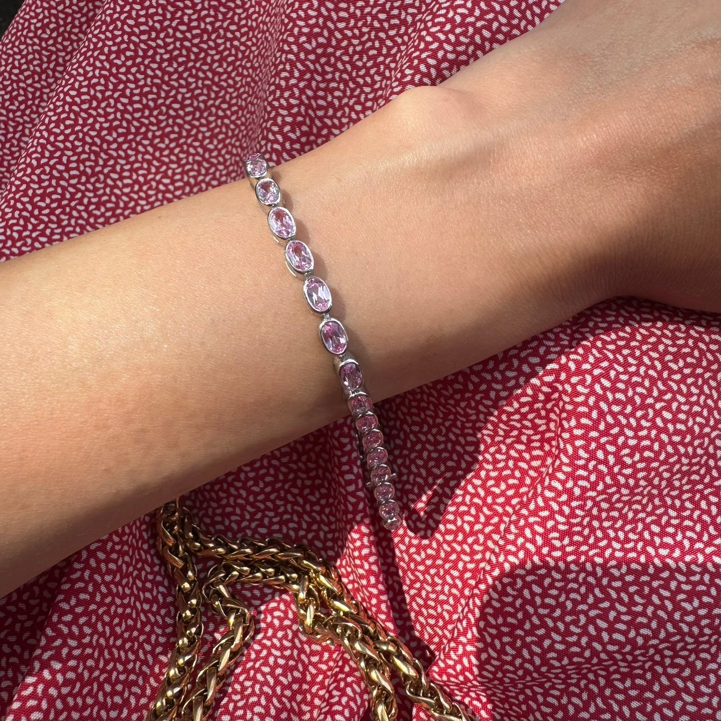 Velara Frame Tennis Bracelet – Light Pink Sapphire