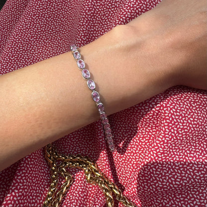 Velara Frame Tennis Bracelet – Light Pink Sapphire
