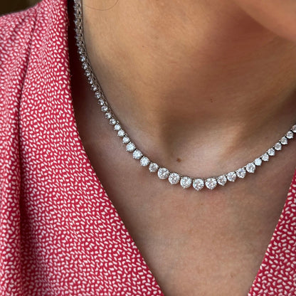 Juno Graduated Tennis Necklace 11.5ct – White Diamond
