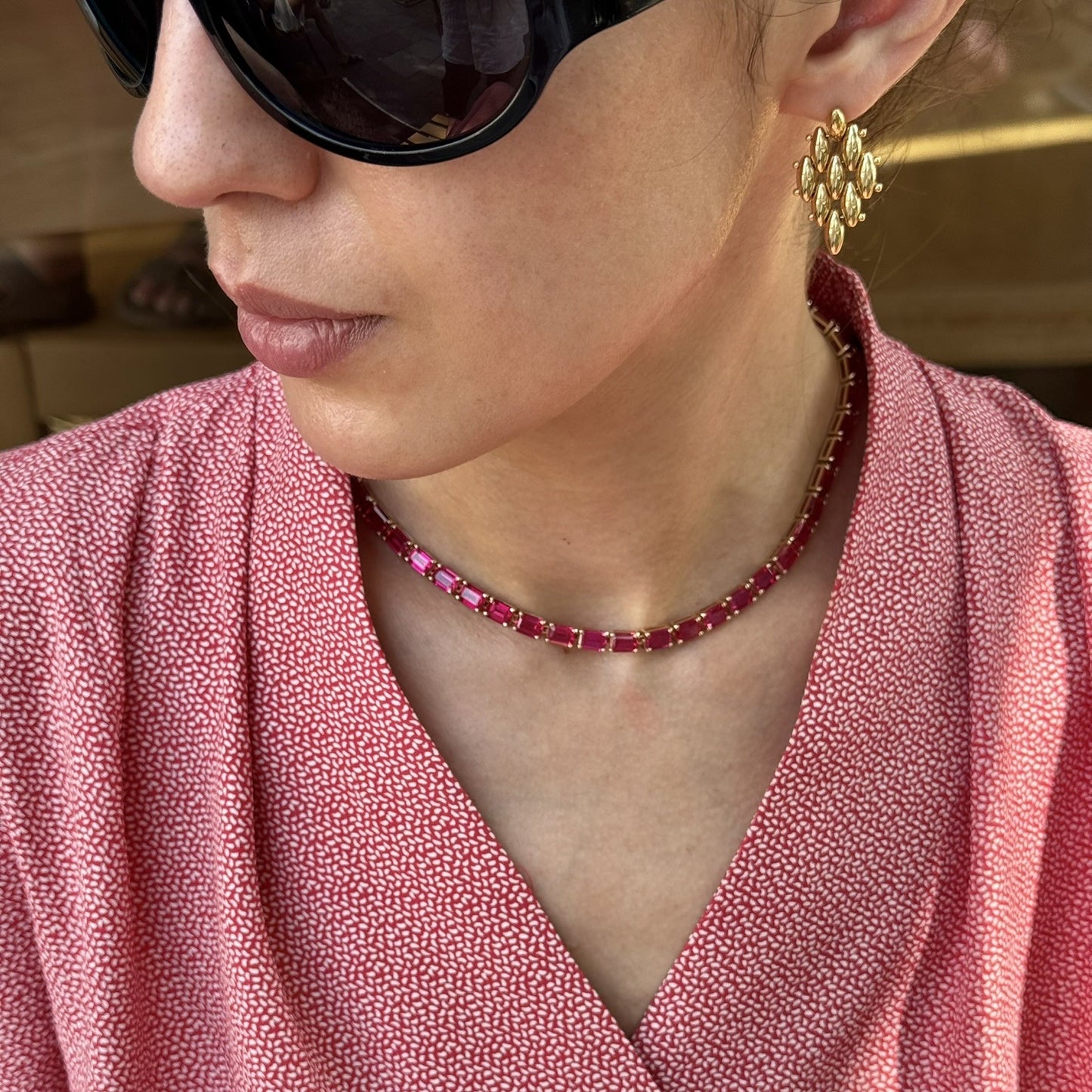 Nexus Tennis Necklace – Red Ruby