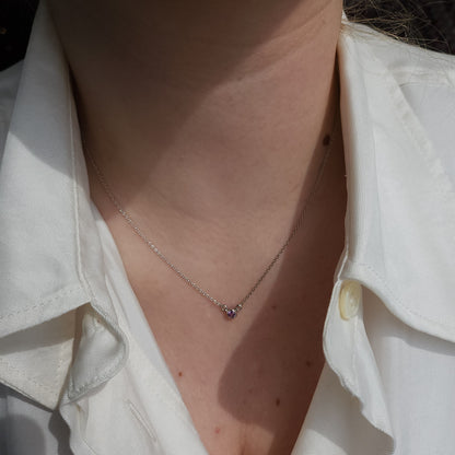 Forma Mini Solitaire Necklace – Purple Sapphire