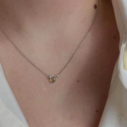 Forma Mini Solitaire Necklace – Yellow Sapphire
