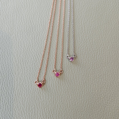 Forma Mini Solitaire Necklace – Purple Sapphire