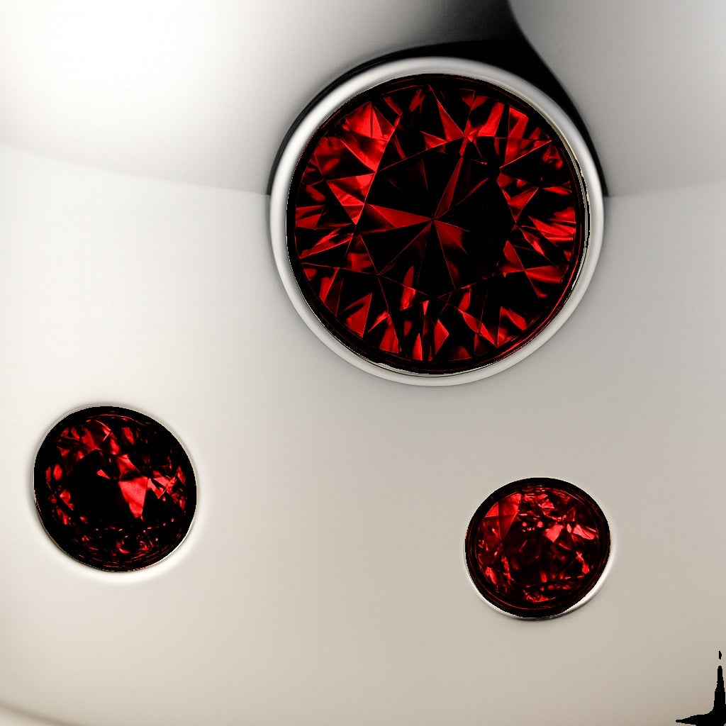 Linea Confetti Maxi Ring – Deep Red Garnet