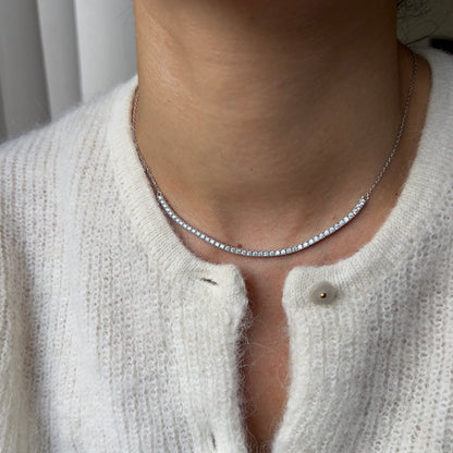 Juno Half Tennis Necklace – Light Pink Sapphire