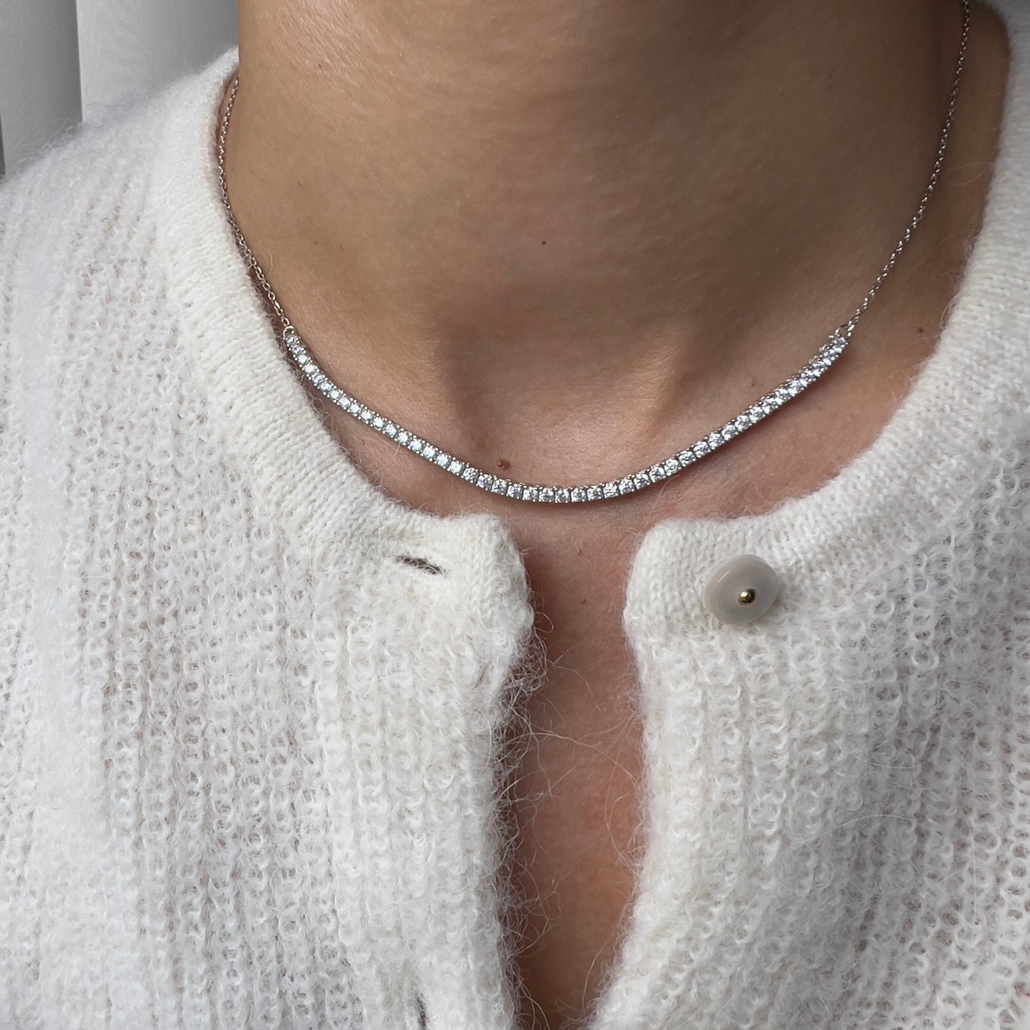 Juno Half Tennis Necklace – Light Pink Sapphire