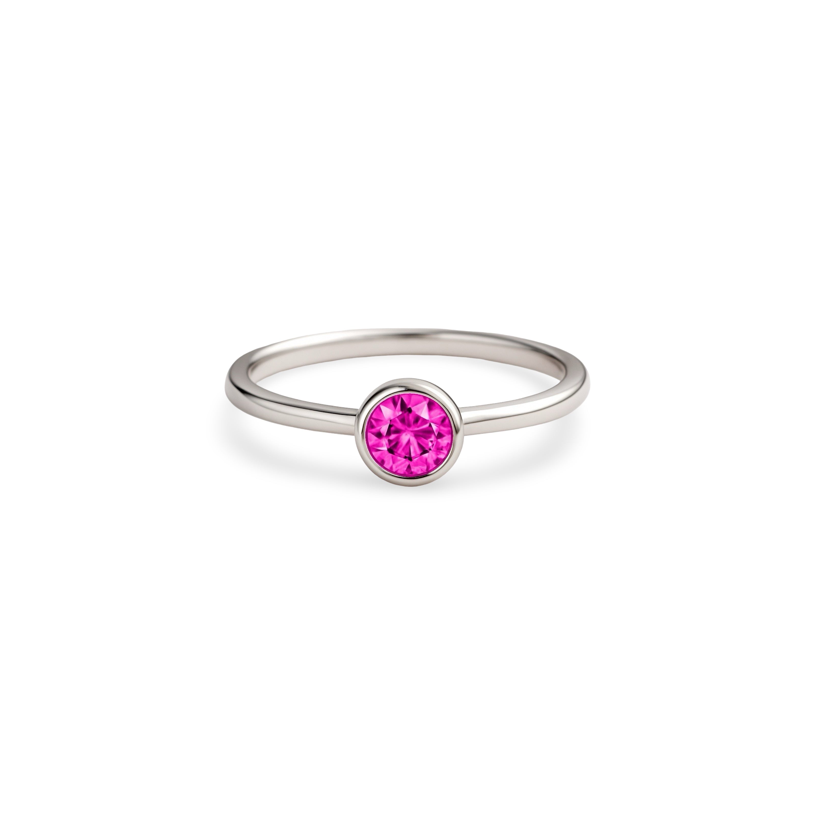 Forma Solitaire Ring – Vivid Pink Sapphire