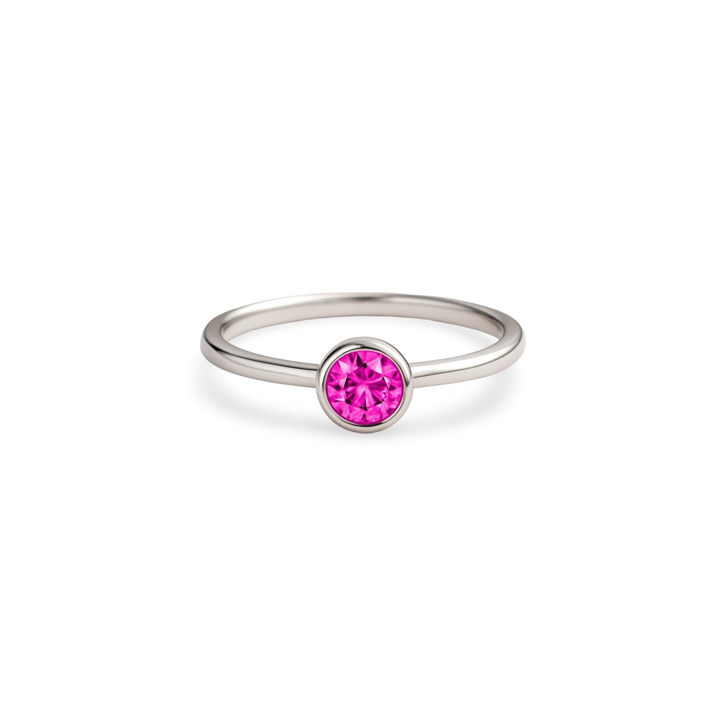 Forma Solitaire Ring – Vivid Pink Sapphire