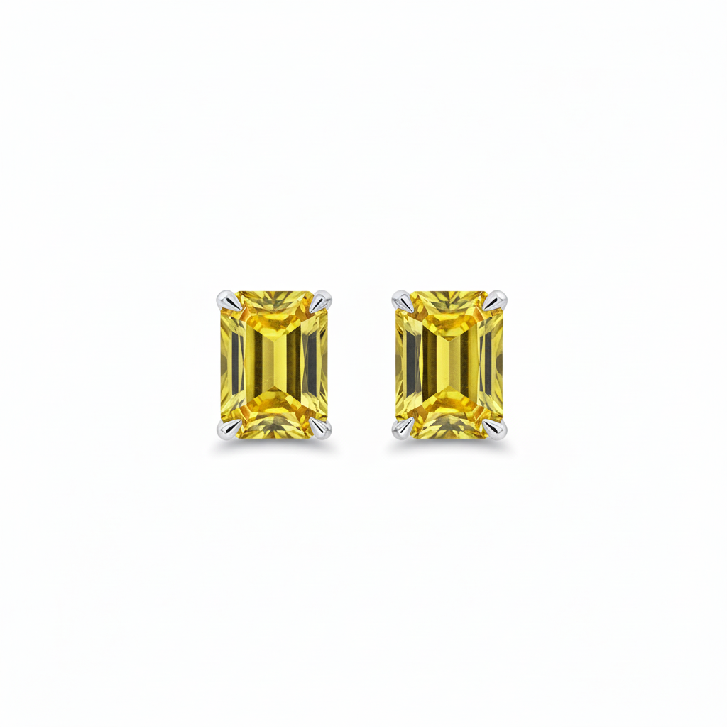 Nexus Grande Stud Earrings – Yellow Sapphire